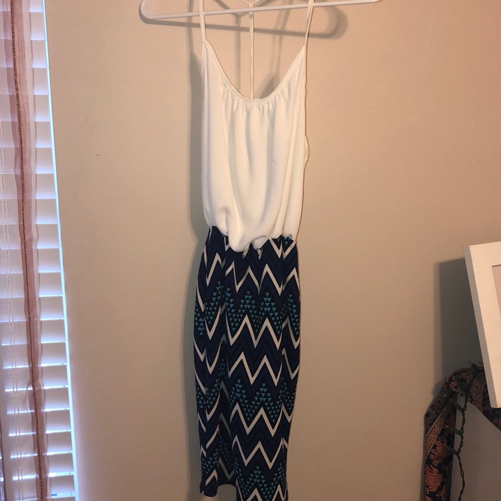 Navy and white dress